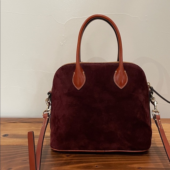 Dooney & Bourke Suede Dome Satchel Crossbody Bag & Charm & Dustbag - Picture 3 of 10